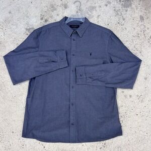 Allsaints Gray Ram Logo Asur L/S Men's Button Front Size XL